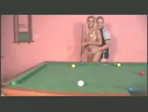 Sweet Blonde Splitted In Billiards