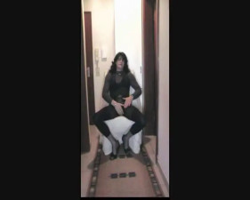 Burning crossdresser in black solo