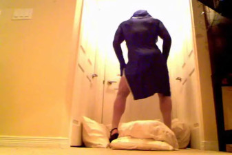 Lewd Crossdresser Abusing Himself On The Floor
