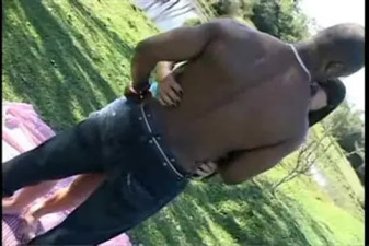 Interracial fucking outdoor
