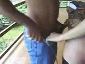 Chap drills tranny in fishnet stockings