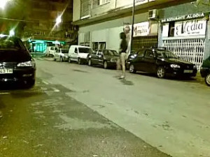 Half-Nude Tranny In The Street
