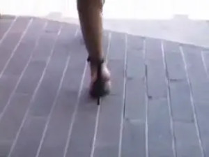 Ebony ladyboy stuffes white chap