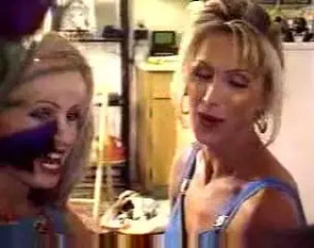 TS Blondes Making Out Before Guy Invasion
