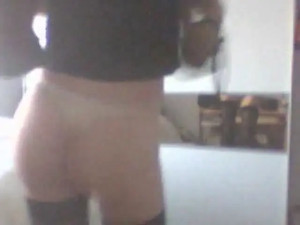 Blond Tranny Dances Before Camera