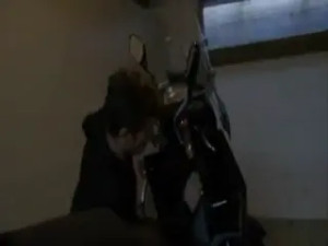 Ebony ladyboy fucks white dude asshole