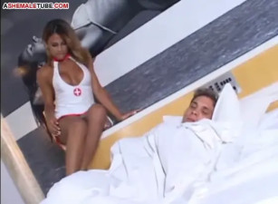 Romping with sexy tranny nurse