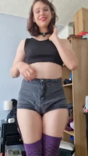 Melody strips and plugs her fat ass + self facial