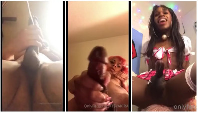Ebony trans tri screen cum shots