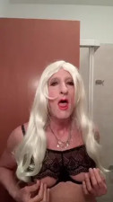 Queen Harlot filthy bitch without dignity masturbates her big nipples, enjoys her public hum