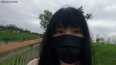 HA44Wears short dress with dildo stuffed into anal behind Passers-by pass by!