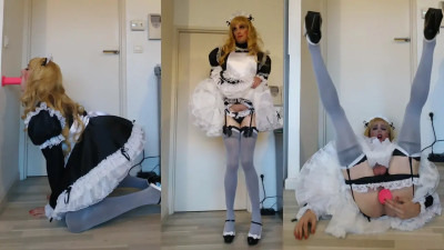 Sissy Maid Marga loves being exposed and locked in chastity
