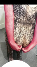 Moaning slut nails herself on a black dildo and cums