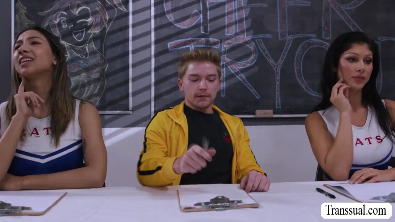 Watch Slut cheerlead suck everyones cock in the audition Shemale Porn Videos | TranSexBig.