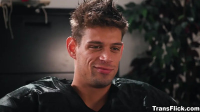 Michael DelRay getting seduced by his trans coach Brittney Kade