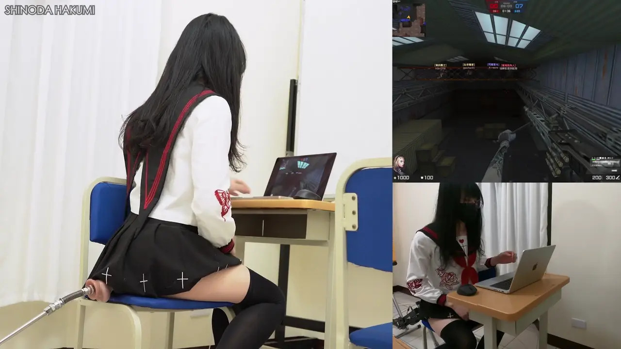 Watch HA52The teammate playing the game is a crossdresser being fucked by a sex machine Shemale Porn Videos | TranSexBig.