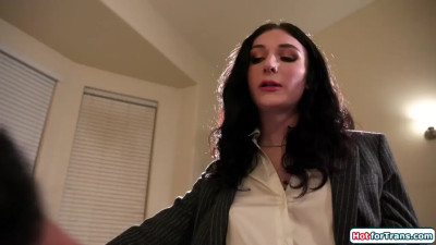 Shemale Nikki North is hard after work and anal rides hubby