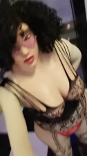 Sexy dress un highheels girl facemask
