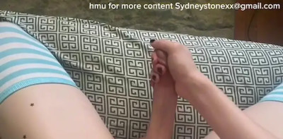 Donkey Dick Ts Stroke her Pale Goth Cock