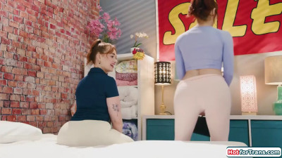 Shemales Emma Rose and Ariel Demure test mattress by fucking