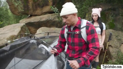 Trans hiker gets ass pounded in the camping site
