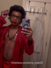 Black Sissy Femboy in Red Lingerie (onlyfans) Ezra_Kyle25