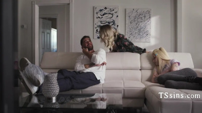 Stepsisters Boyfriend Fucked By TS Vixen