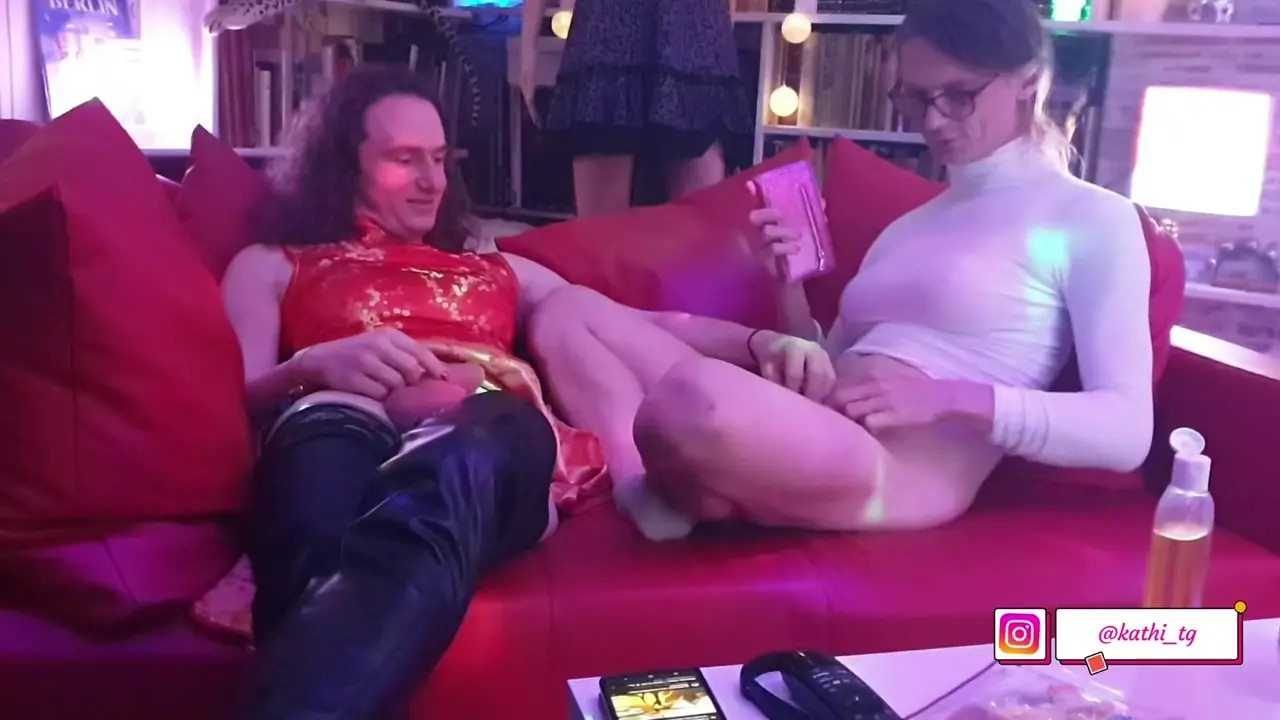 Watch Kathi & Vanessa playing together while watching tv Shemale Porn Videos | TranSexBig.