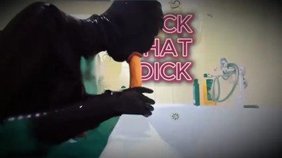 Deepthroating a dildo
