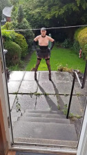 Pierced sissy outdoors
