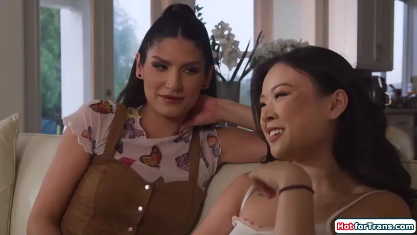 Watch Asian Lulu Chu dares shemale gf Zariah Aura to creampie her Shemale Porn Videos | TranSexBig.