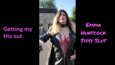 Crossdressed outdoors