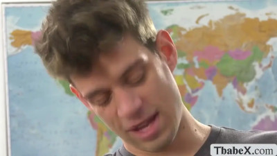 Big tits shemale teacher ass pounded by student
