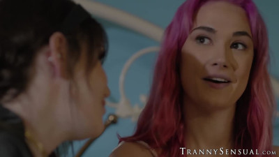 Sultry tranny Lena Moon gives my moist mouth and ass deep penetration