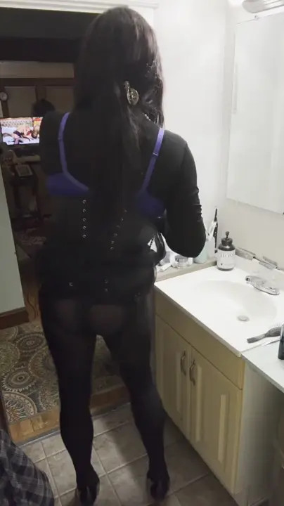 Watch Little black & white dress cuts off Shemale Porn Videos | TranSexBig.