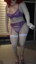 AlexaTVMex Sexy crossdresser nude in highheels girl facemask