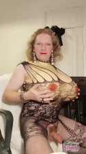 Sissy heelboycd enjoying huge new boobs
