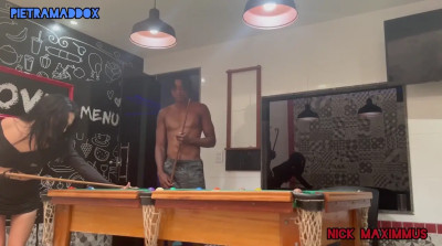 A game of pool where the prize was the skinny girl's ass - Pietra Maddox