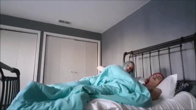 Redhead tranny wakes up to her gf sitting on her face