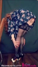 Redhead slutty standing sexy legs
