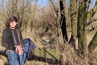 Shiri Allwood in the forest with a femboy