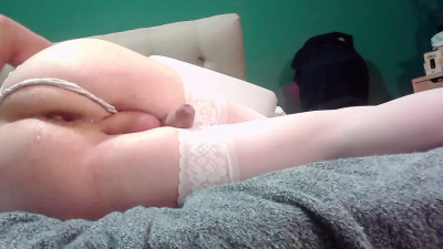 playing with him + cum