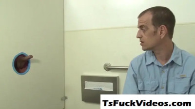 Trans woman dominating male backside