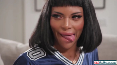 Why is your tgirl cock poking through the hole of the bread?