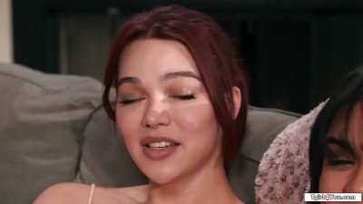 Petite latina jerks off shemale gfs Eva Maxim and Emma Rose