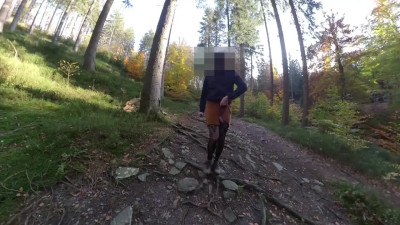 Walking in the woods and throw away my skirt