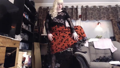 Red & black skirt