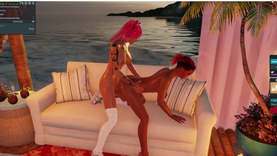 Real Amina play with her lover in game