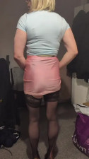 Pink skirt bulge