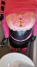 Julie uses the panties she received as a gift for the first time